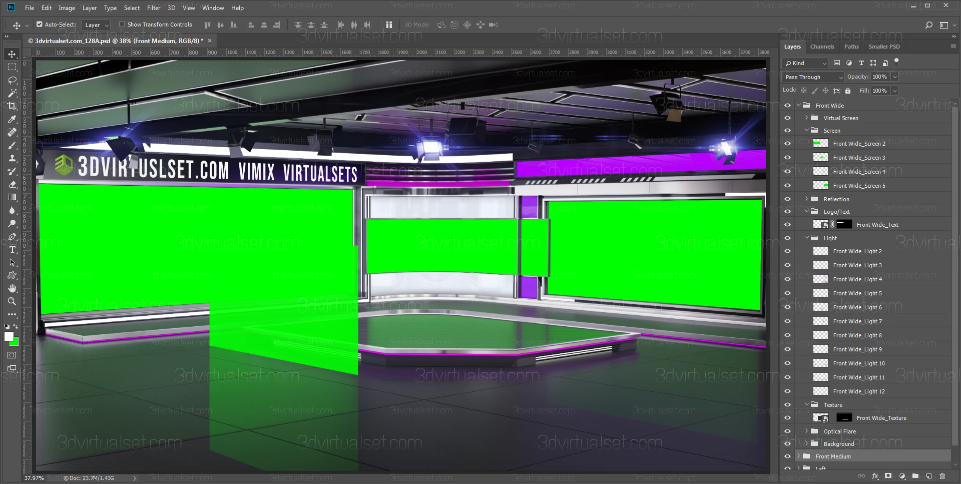 Virtual Set 128 for Photoshop Templates
